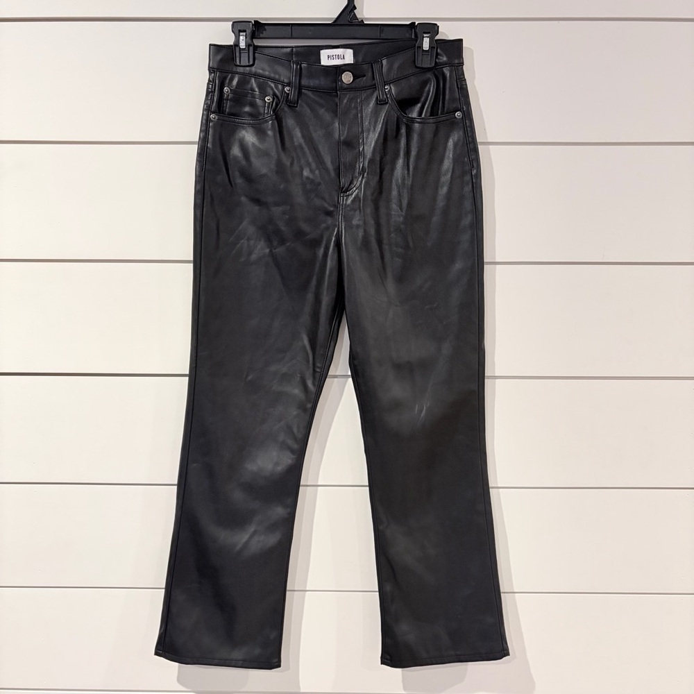 Pistola Faux Leather Straight Leg Pants Black 29 Vegan Leather Edgy Moto